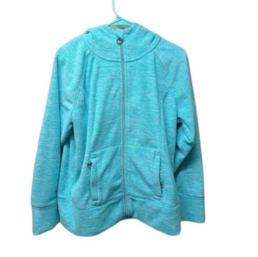 Kenneth Cole Unlisted womens teal zip up jacket with media pocket large